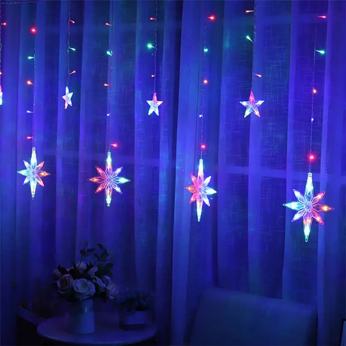 LED North Star Užuolaidų Šviesos 2,5 M 220V ES Kalėdinė Girlianda 