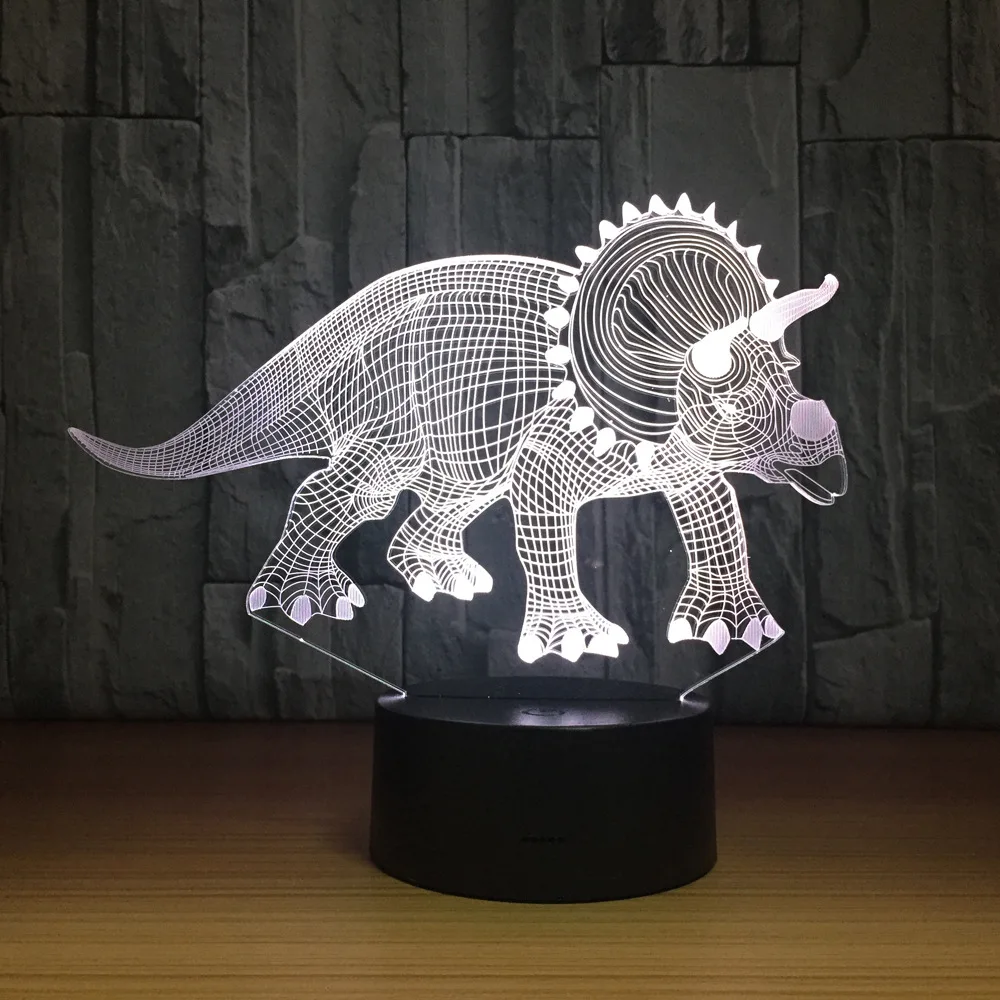 Dinozaurai 3D Stalo Lempa LED Spalvinga naktinė lempa Vaikams Gimtadienio Dovana USB Miego Apšvietimo Namų Puošybai su 7 Spalvų Didmeninės