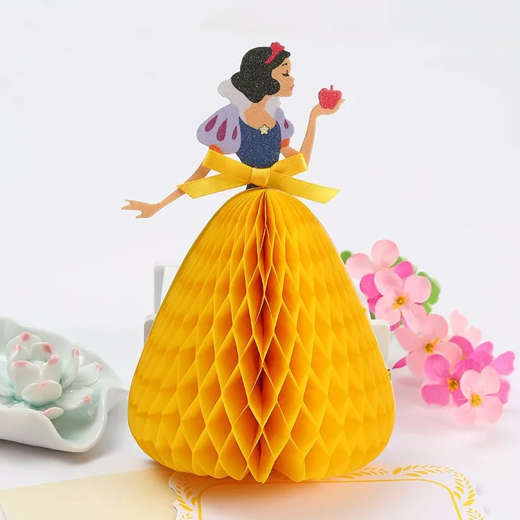 Puikus, Gražus Princesė snieguolė 3D Pop-UP Valentino atviruką Rankų darbo Atvirukai Gimtadienio Atvirukai Vaikų Diena