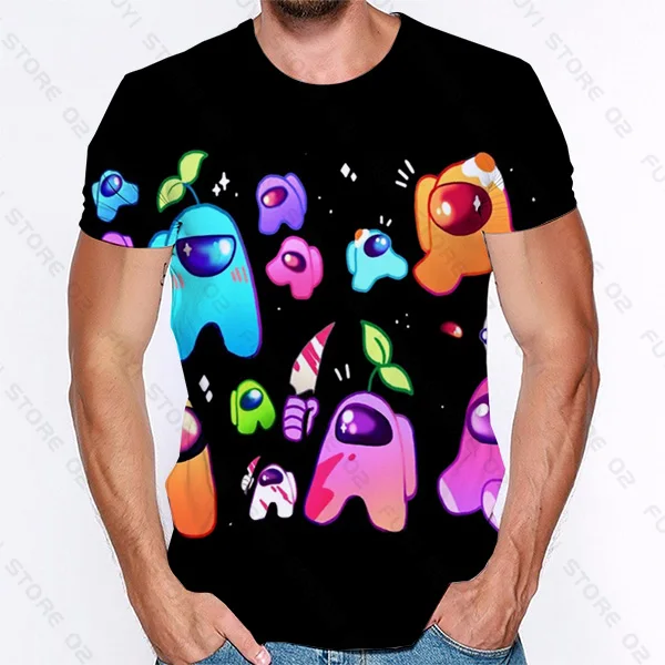 Tarp Mūsų Karšto Žaidimas T Shirt Mens 2020 3D Atspausdintas Tees Berniukai Šukuotinės Medvilnės Patogus Audinys Gatvės Juokinga Vyrų marškinėliai trumpomis Rankovėmis