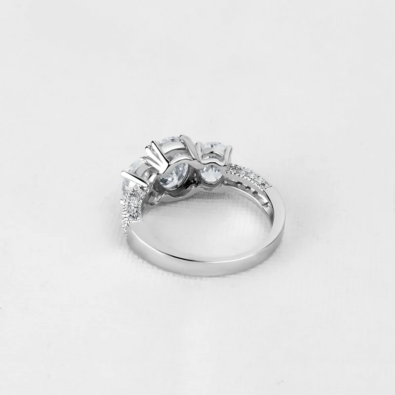 ANZIW Prabanga Kietas 925 Sterlingas Sidabro Moterų Vestuvės Sužadėtuvių Žiedai 3 Ovalios Supjaustyti SONA Vintage Stiliaus Žiedai anillos