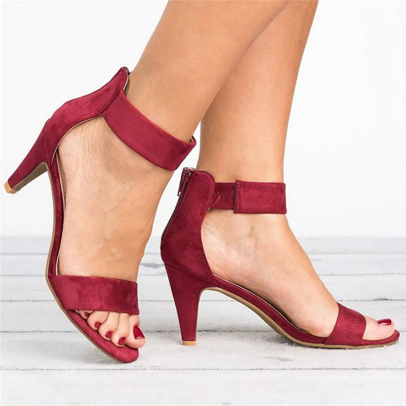 Moterų Sandalai 2020 Metų Vasaros Mados Batai Moterims, Peep Toe Plonas Aukštakulnius Sandalus Plius Dydis 43 Atsitiktinis Zapatos Mujer 5cm Moterų Kulniukai Raudona