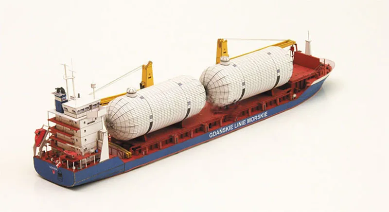 1:400 Masto 3D, Popieriniai, lenkų Gdanskas Krovininis Diecast trimatis Popieriaus Modelis Laivas Vadovas 