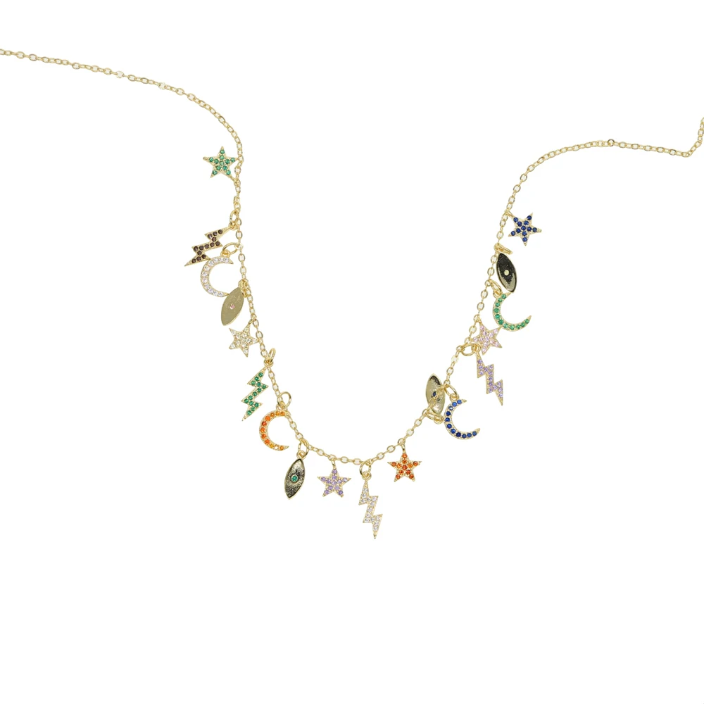 Populiarus žavesio Žvaigždės ir Mėnulis Pakabukas Karoliai Moterų Nauja Bijoux Maxi Pareiškimą Karoliai Collier bižuterijos