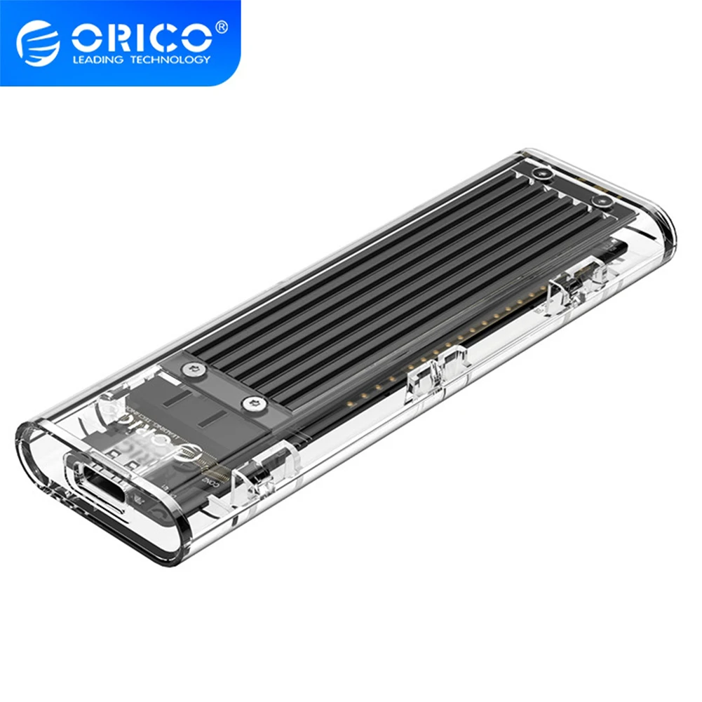 ORICO M2 VSD Byloje M. 2 USB 3.1 C Tipo Skaidrus Kietojo Disko Gaubto SSD Talpyklos m.2 SATA B Klavišą, SSD Disko Dėžutė