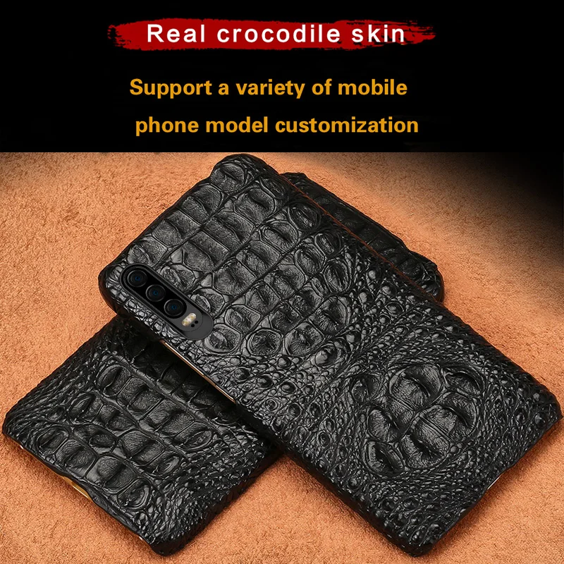 Natūralios krokodilo odos telefoną atveju Huawei 30 Pro Mate 20 P20 Pro Lite Verslo prabanga apsaugos nuo Kritimo padengti Mate Pro 20