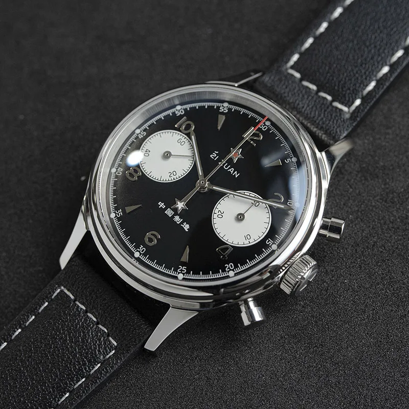 1963 Chronograph Mechaniniai Laikrodžiai Mens Safyras Pilotas Chronograph ST1901 Šviesos Wirst Laikrodžiai Vyrams montre homme 2020 m.