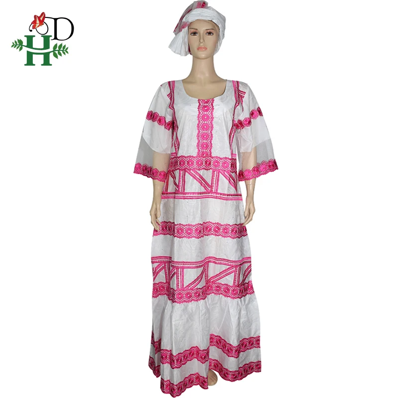 H&D plius dydis dashiki suknelės afrikos suknelės moterims su ruffles heidi bazin riche tradicinių ilga suknelė moteriški drabužiai headtie