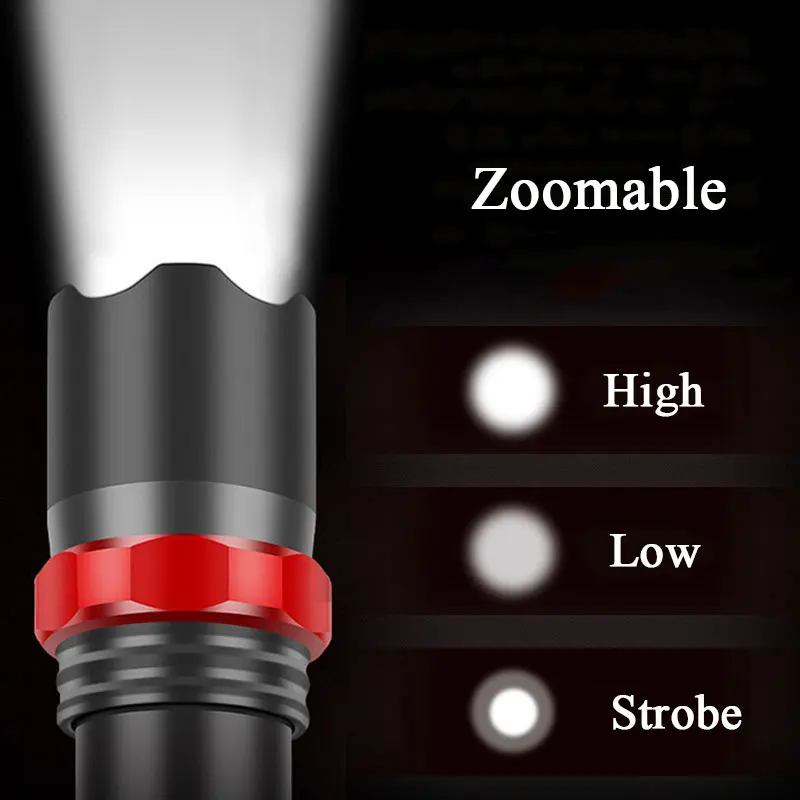 ZHIYU Galia Banko T6 LED Žibintuvėlis USB Įkraunamas Žibintuvėlis Šviesos Zoomable Lempos, 3 Režimai, Kempingas, Lauko Avarinių Žibintų Naujas