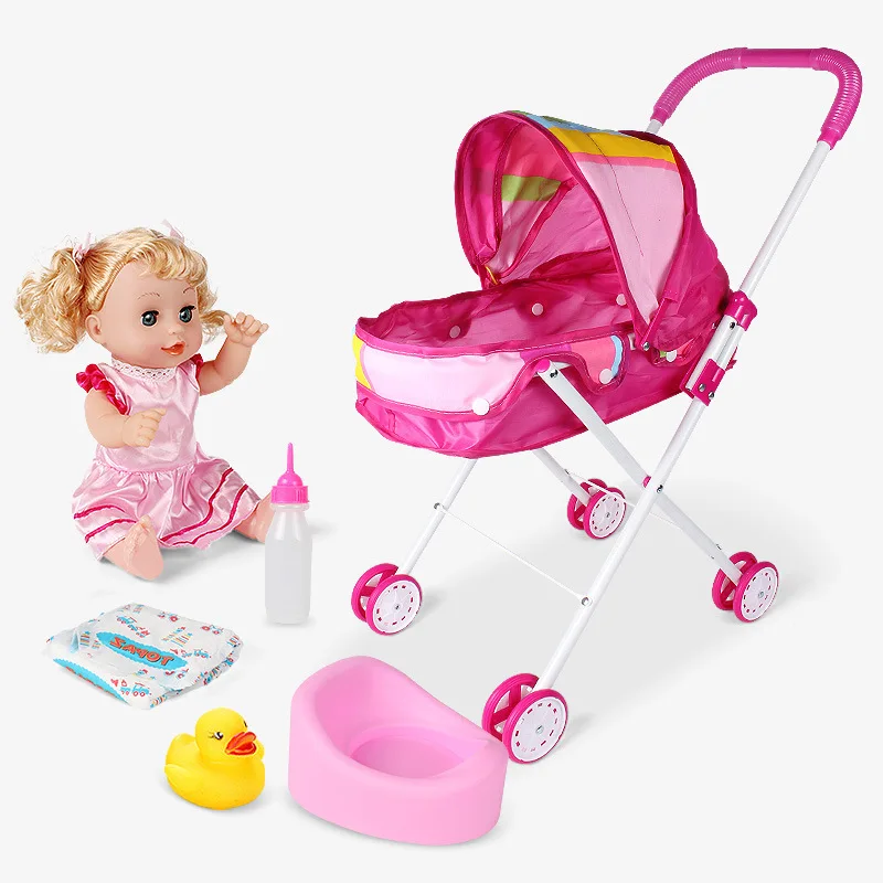 Naujas Modeliavimo baldai žaislinės Lėlės Namas Reikmenys Kūdikio Vežimėlis Baby Play House Apsimesti Žaisti Surinkti Žaislai Vaikams Grils