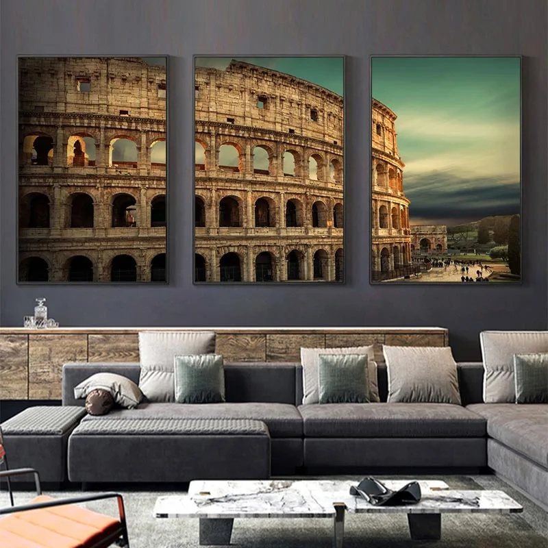 Romos Koliziejus Europos Stiliaus Architektūros Nuotrauką Plakatas Drobė Spausdinti Tapybos Sienos Meno Kambarį Namo Apdaila