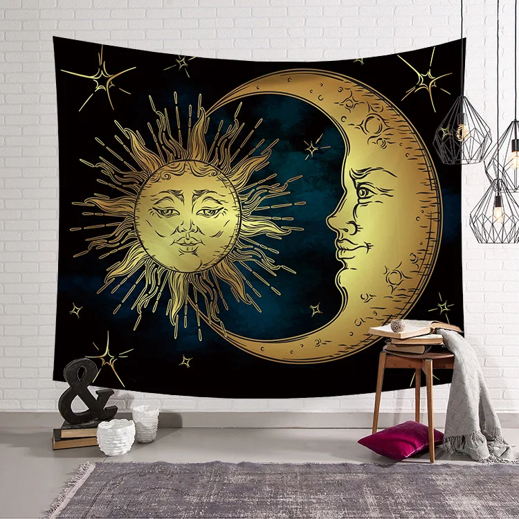 Sun Moon Gobelenas Visatos gobelenas antklodė Siena HangingWall Didelis Meno Paplūdimio Rankšluostį kiliminė danga, Sienos Kilimas 200x150cm Bohemijos gobelenas