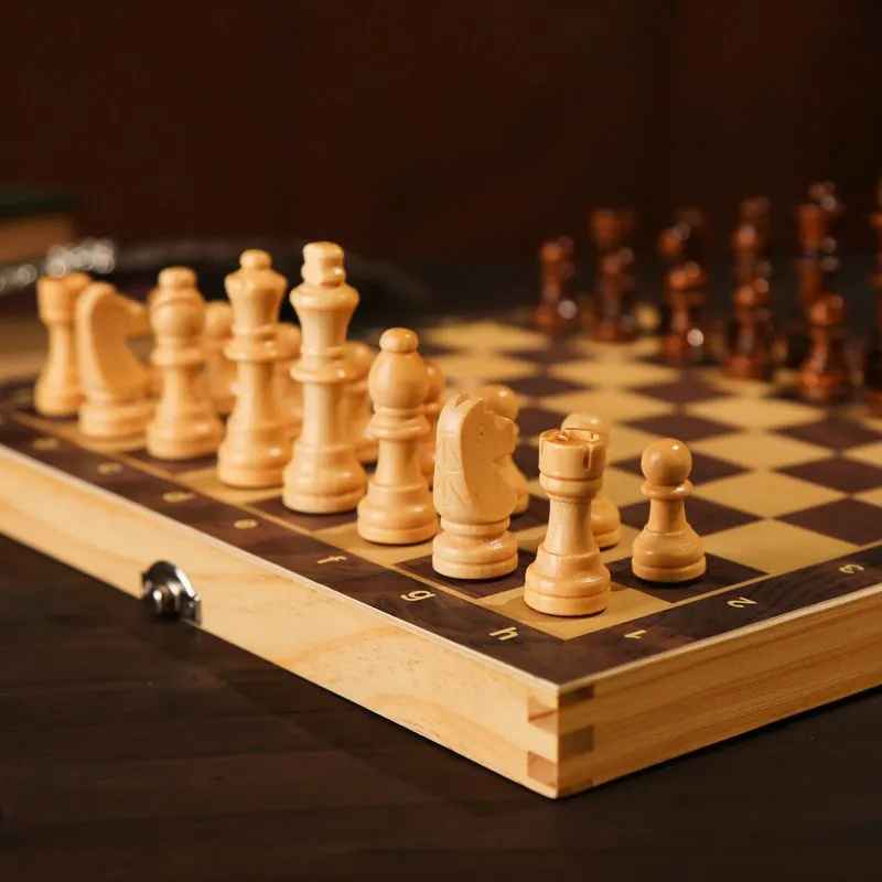 Magnetinės Medinės Šachmatų Rinkinį Didelė Lenta Su 34 Šachmatų Sulankstomas Kelionės Šachmatų Rinkinį Chessmen Surinkimo Nešiojamų Stalo Žaidimas