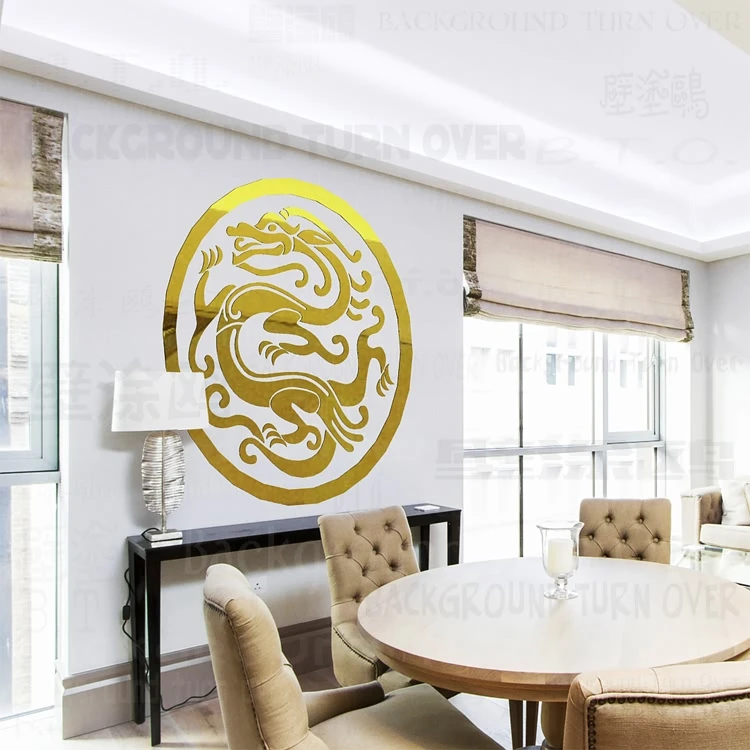 Mados kūrybos tradicinės Kinų drakonas veidrodis, sienų lipdukai kambarį valgomasis apdailos R217