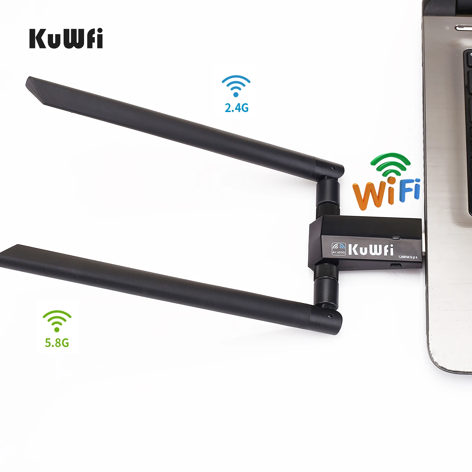 KuWFi mini USB3.0 Wifi Adapteris 1200Mbps 5dBi Antenos PC USB Wi-fi Imtuvas, dviejų dažnių Didelės Spartos Belaidžio Tinklo Kortelė