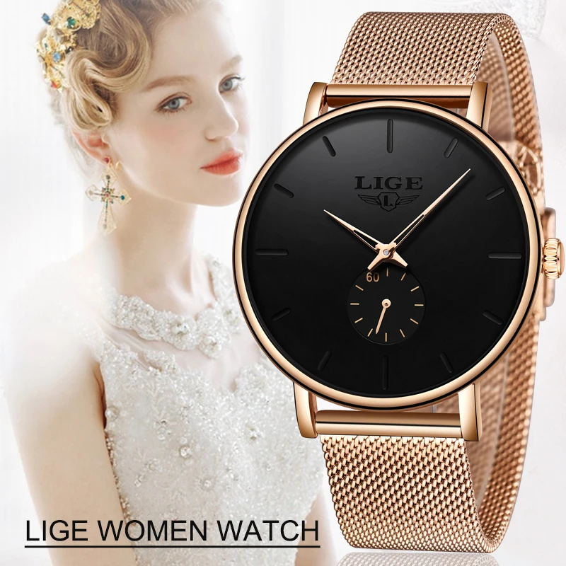 2020 LIGE Prabangos Prekės ženklo Moterys Atsitiktinis Žiūrėti Vandeniui Laikrodis Moterų Mados Suknelė Visas Nerūdijančio Plieno Ponios Laikrodis Reloj Mujer