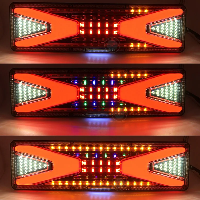 2 VNT 24V Sunkvežimių LED Galiniai Šviesos priekaba Įspėjamieji Žibintai užpakalinis žibintas Galinis stop sunkvežimių ir autobusų stabdžių atvirkštinio posūkio indikatoriaus lemputė.