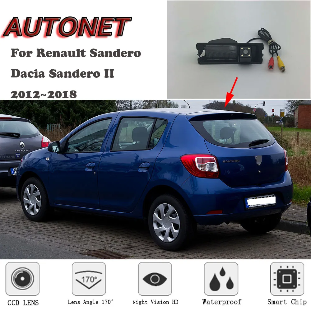 AUTONET HD Naktinio Matymo Atsarginės Galinio vaizdo kamera Renault Sandero / Dacia Logan Stepė 2012~2018 /CCD/licencijos veidrodinis fotoaparatas