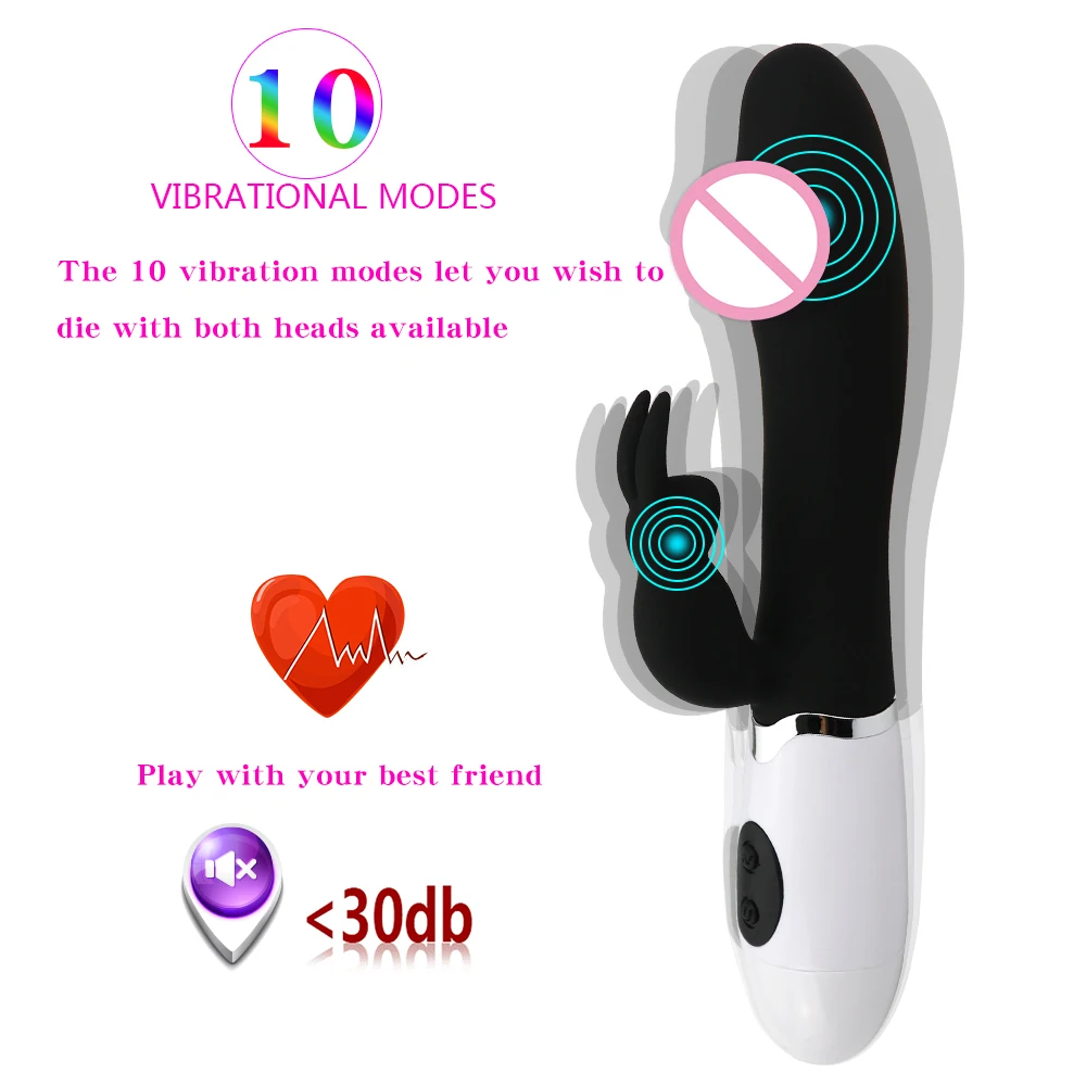 10 Greičio G Spot Dildo Triušis Vibracijos Silikoninis Vandeniui Moterų Makšties Klitorio Massager Masturbacija Sekso Žaislai Moterims