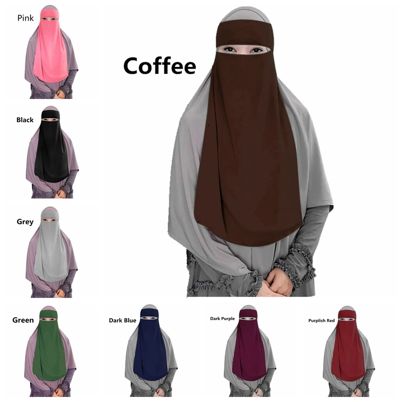 Musulmonų Moterys Hijab Niqab Austi Islamo Skraiste Fask Padengti Šalikas Vieną Sluoksniuotos Stiliaus Arabų Khimar Wrap Galvos Lankelis Burqa