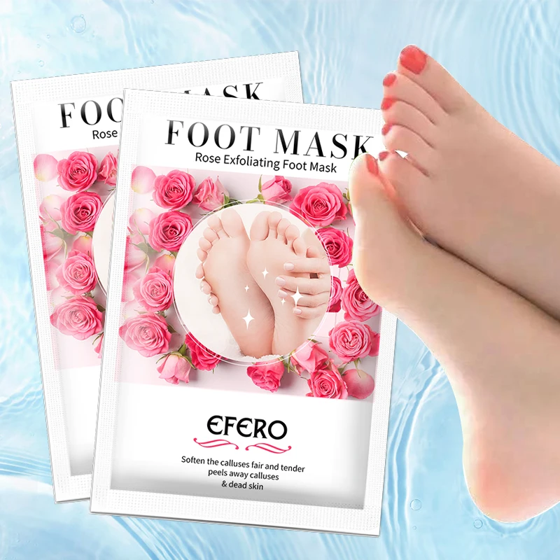 EFERO 2pair Rožių Drėkinamasis Pėdų Kaukės Pedikiūro Kojinės Pilingas kojoms Kaukė odos Šveitimas Negyvosios Odos Pedikiūro Kojinės Drėkinamasis