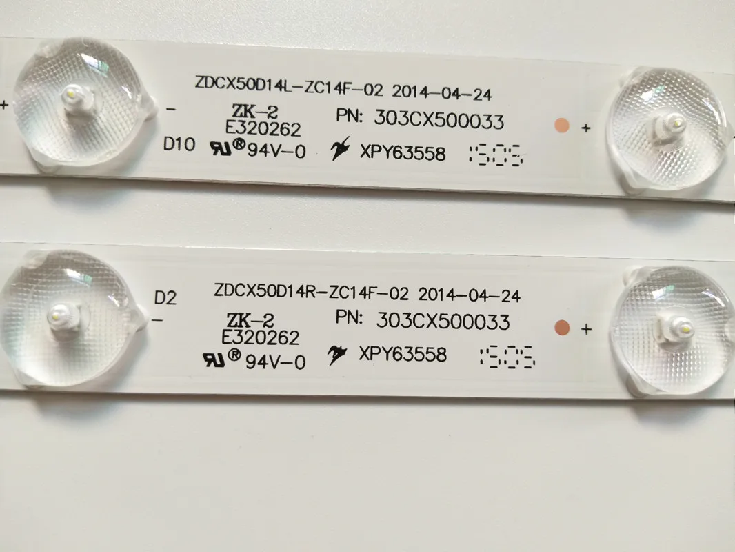 Nova 10 pçs/set tira retroiluminação LED para LT-50E350 LT-50E560 ZDCX50D14R-ZC14F-02 ZDCX50D14L-ZC14F-02 303CX500033