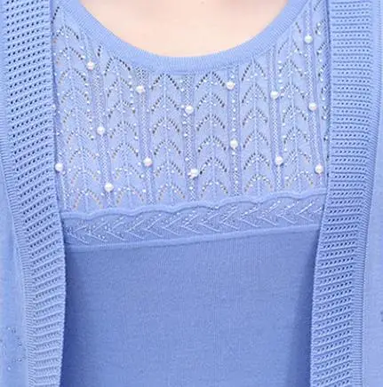 Clobee 2018 m. rudenį vidutinio amžiaus moterims blusa tricot motina drabužių nustatyti megztas megztinis moteriška ilgomis rankovėmis plius dydis megztinis S243