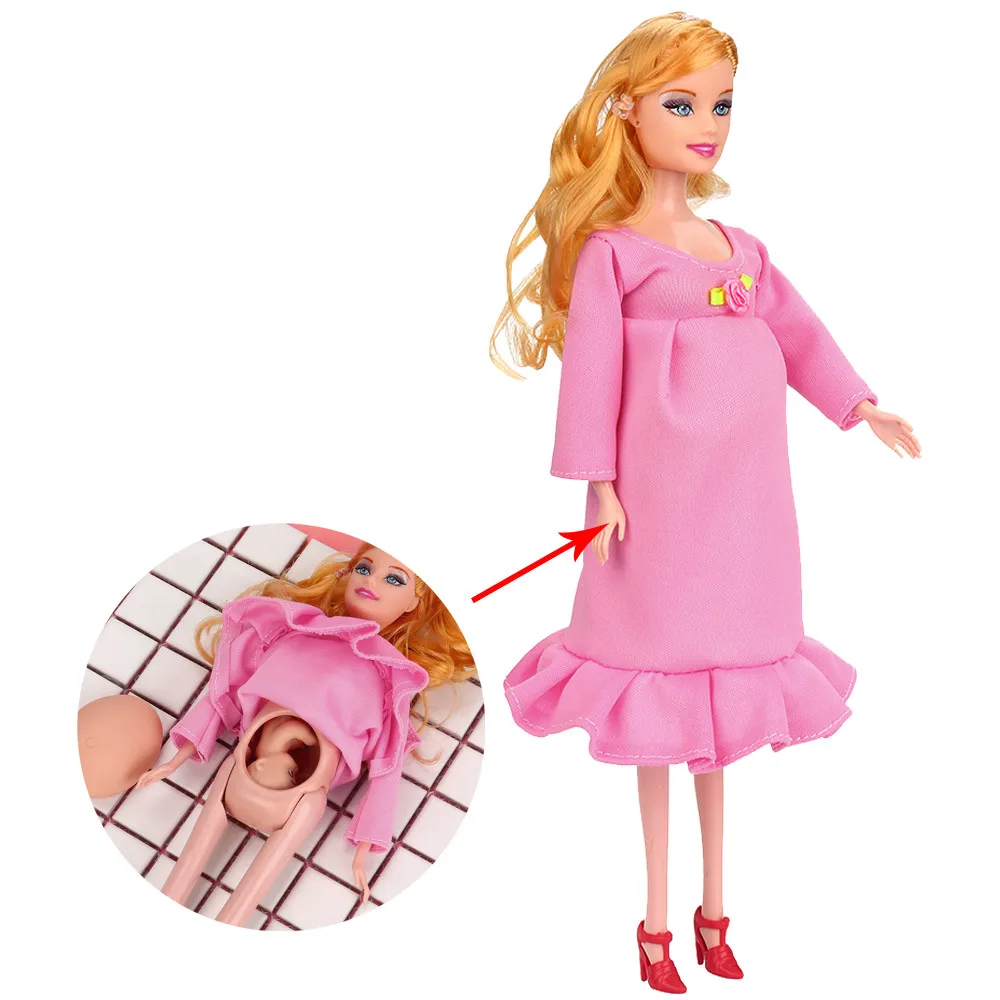 Kūdikių Švietimo Žaislai, Nekilnojamojo Nėščia Lėlės Kostiumas Lėlės Turi Vaiką Į Savo Pilvuką Barbie Lėlės Vaiko Žaislas