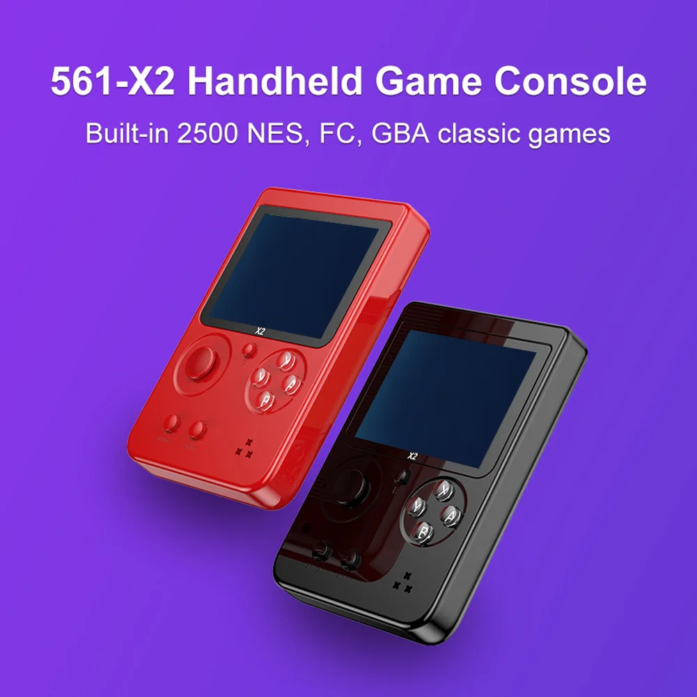 Retro Žaidimų Konsolės Vaizdo X2 Nostalgiškas Delninis Žaidimų Konsolės Built-in 2500 Games NE FC už GBA Žaidimus consola 2.8