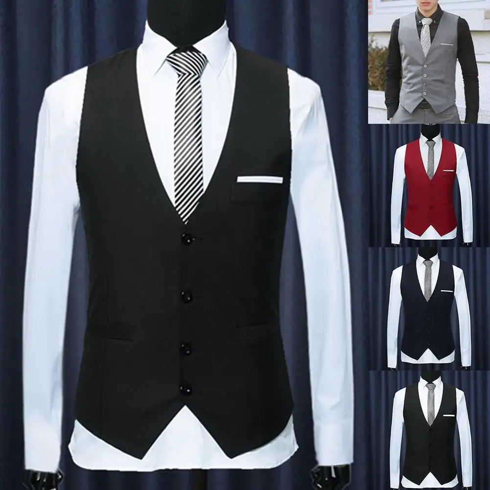 Vyrai oficialų liemenės suknelė, kostiumas, liemenė s-lim Tris mygtuką Poliesteris + Spandex liemenė vyrams, atsitiktinis rankovių Britų autumnn kostiumas sistemų
