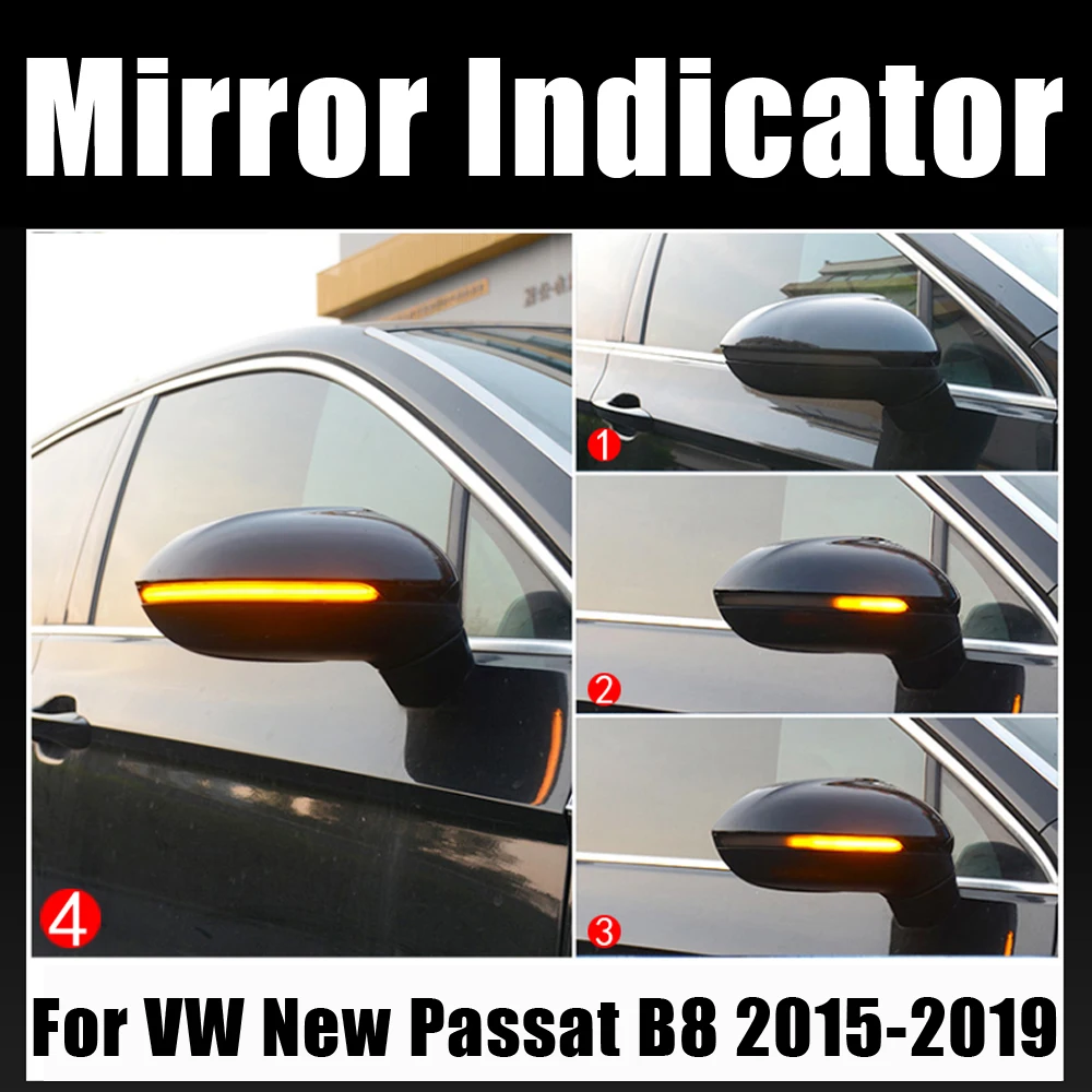 Volkswagen VW Passat, B8-2020 M. Už Arteon 2016-2017 Pusės Veidrodėlis, Mirksinčios Šviesos diodų (LED) Pusės Sparno Dinamiškas Posūkio Signalo Indikatorių