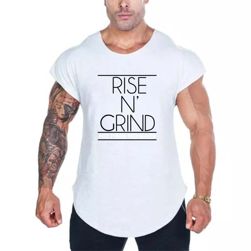 Prekės Fitneso Drabužių No Pain No Gain Salėse Marškinėliai Vyrų Slim fit Marškinėlius Pratęstas Šukutės Hem 2021 M. Vasarą Japonijos Rankovėmis T-Shirt
