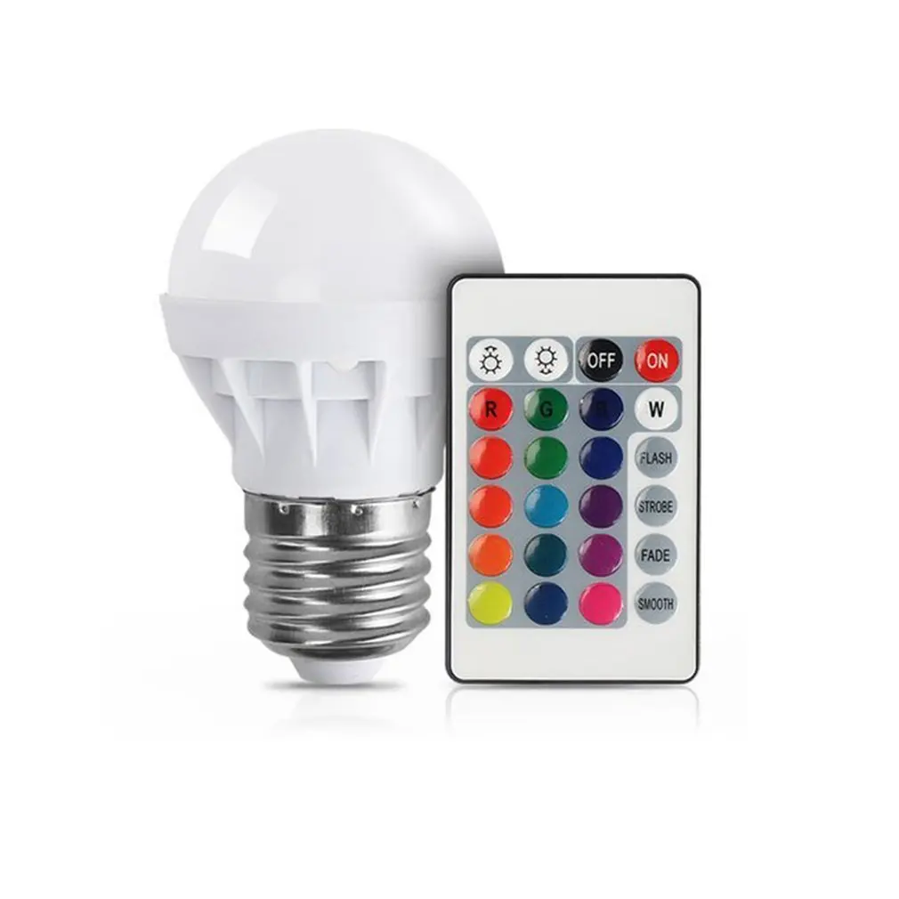 E27 3W RGB LED Lemputė su Nuotolinio Valdymo Spalvotų Blankesnė, Lemputės, Lempos, Patalpų Naujųjų Metų Šaliai Vestuvių Dekoras Apšvietimas