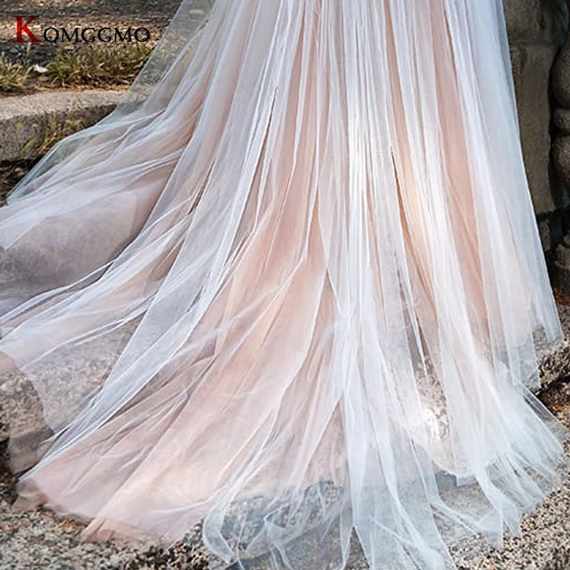Prabanga O-Kaklo Siuvinėjimo Appliques Tiulio Visą Rankovės Undinė Vestuvių Suknelė Elegantiškas Nuimamas Traukinio 2 IN 1 Nuotakos Suknelė 2021