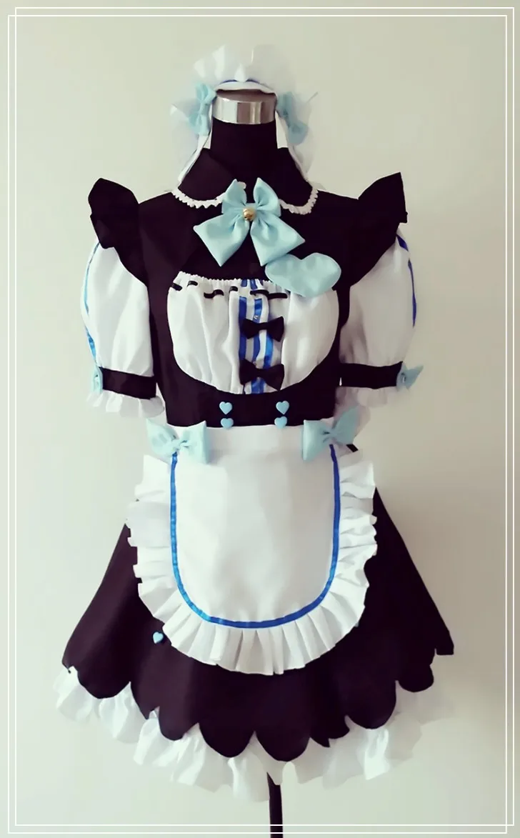 Nekopara cosplay bailys, kambarinės kostiumas lolita vienodas japonijos, prancūzijos, apatinis trikotažas rakinama suknelė, kostiumas nekopara vanilės apranga