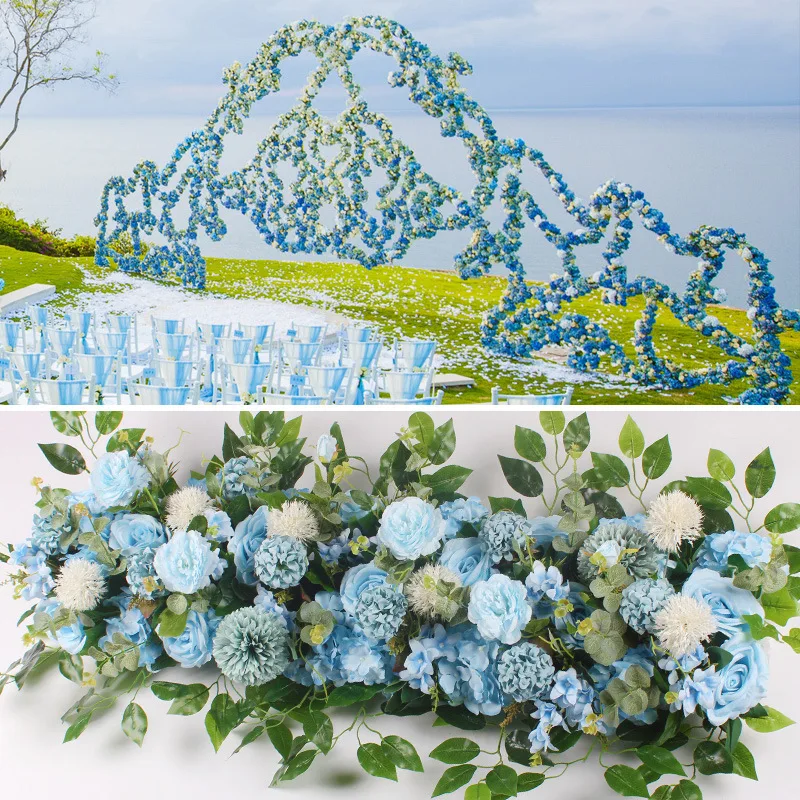 50/100cm dirbtinių gėlių užsakymą vestuvių gėlių sienos susitarimą prekių šilko bijūnas eilės dekoro T stoties geležies arkos fone