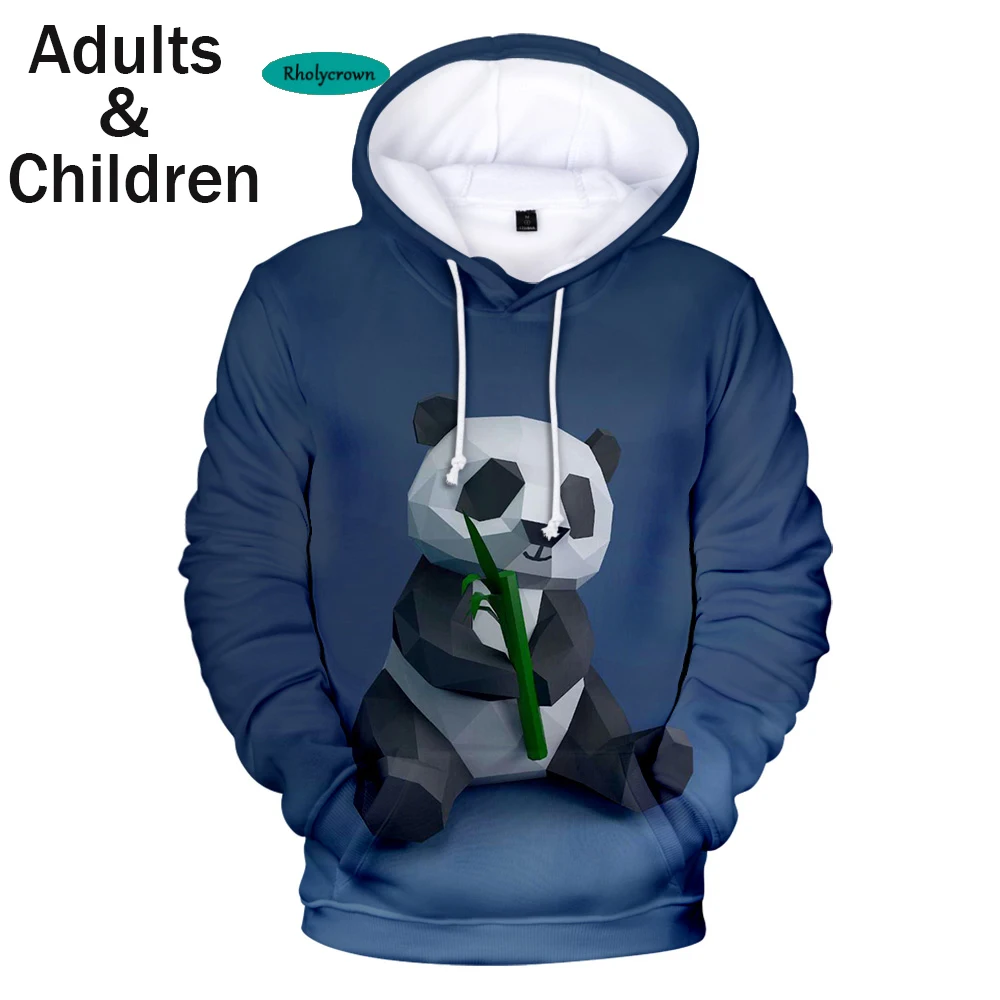 Naujas Negabaritinių 3D Spausdinimo Panda Hoodies berniukų, mergaičių Megztiniai Vaikams Panda puloveriai berniukų, mergaičių Švarkai Vaikų Rudens 3D Gobtuvu