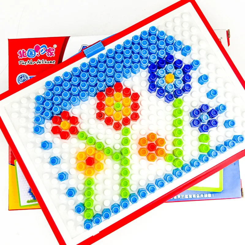 230 Vnt/dėžutėje Grybų Nagų Rinkinio Dėlionės, Žaislų, Spalvinga 3D Picture Puzzle Žaislas Vaikams Intelektinės gerinti Švietimo Žaislai