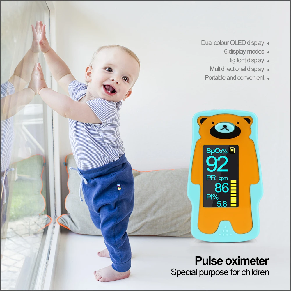 RZ Oximeter Vaikas Nešiojamų Piršto Oximeter Piršto Pulse Oximeter Buitinių Sveikatos Stebi Širdies ritmą PR SPO2 Kūdikių Oximeter