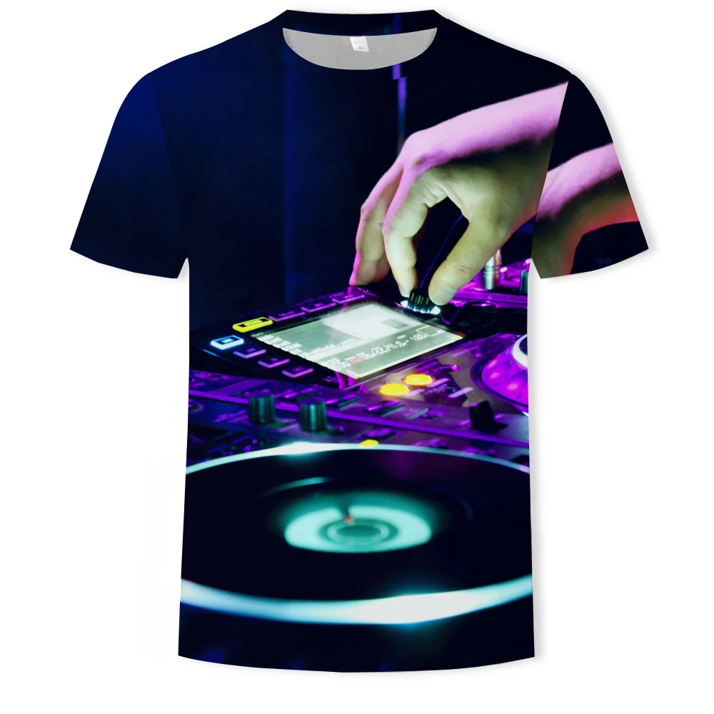 Vasaros mados O-apykaklės vyriški T-shirt DJ scene diskoteka 3D atspausdintas atsitiktinis marškinėliai vyriški Azijos dydis S-6XL t-marškinėliai vyrams