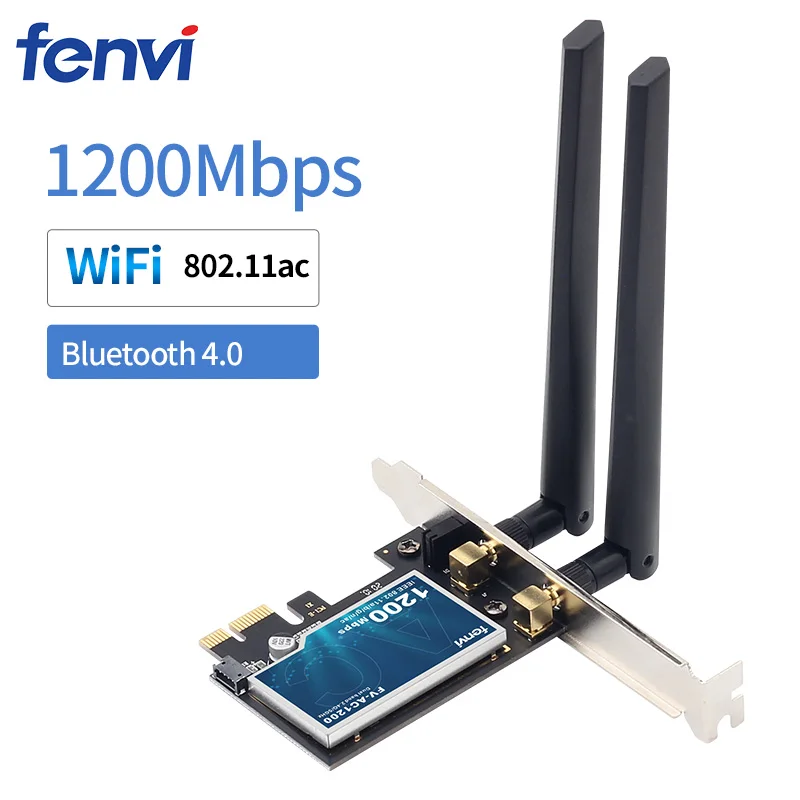 Dvigubos Juostos 1200Mbps Wireless PCI-e Darbalaukio 802.11 ac Wlan Wi-fi Kortelės Adapteris 