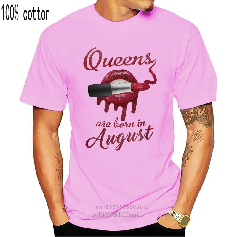 Queens Yra Gimę rugpjūčio Lūpų Raudona Lūpų Juokinga White T-shirt Cool Atsitiktinis pasididžiavimas marškinėliai vyrams Unisex Mados marškinėlius