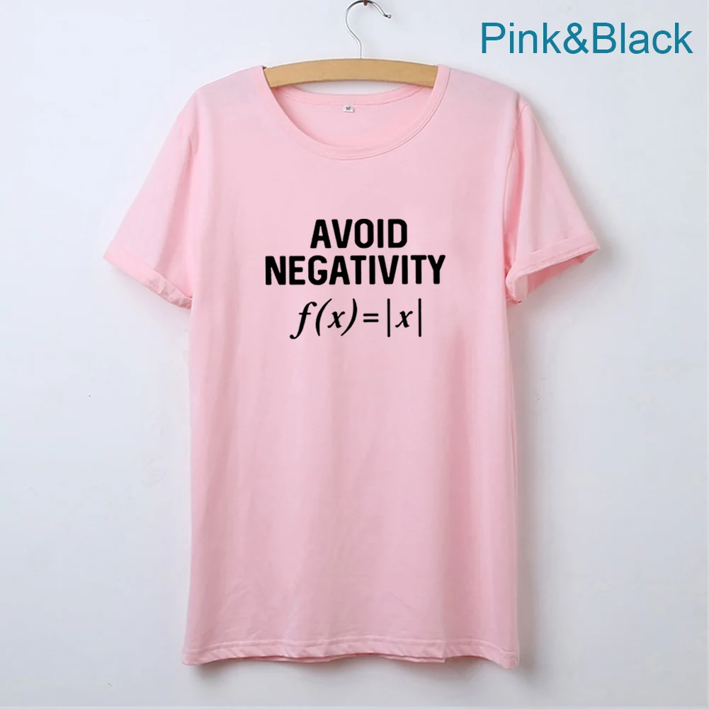 Išvengti Negatyvumo Spausdinti trumpomis Rankovėmis Marškinėlius Moterims trumpomis Rankovėmis O-kaklo Medvilnės Marškinėliai Femme Black White T-shirt Moterims Viršų