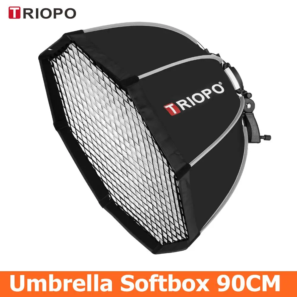 TRIOPO 90cm Aštuonkampis Skėtis Softbox su Korio Tinklo Godox Flash speedlite fotografijos studijoje aksesuarų Dėžutė minkštas