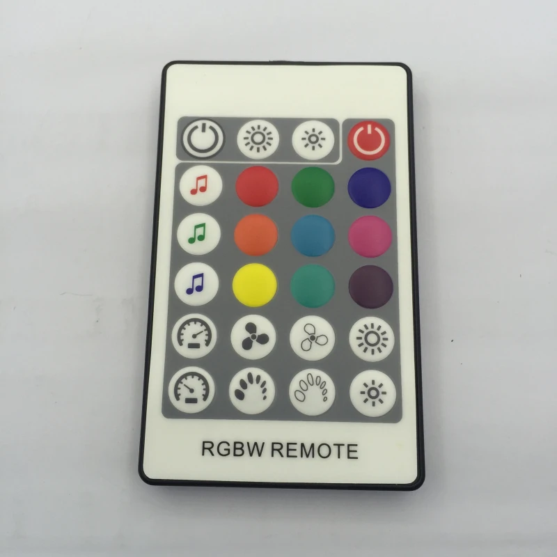 RGBW muzikos valdiklis su 24 pagrindinių RF nuotolinio svajonė spalvos led rgbw RF LED muzika remotecontroller DC12-24V už RGBW led juostos