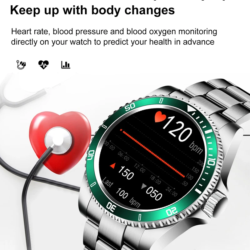 LIGE Smart Watch Vyrų SmartWatch Visiškai Jutiklinį Ekraną, 