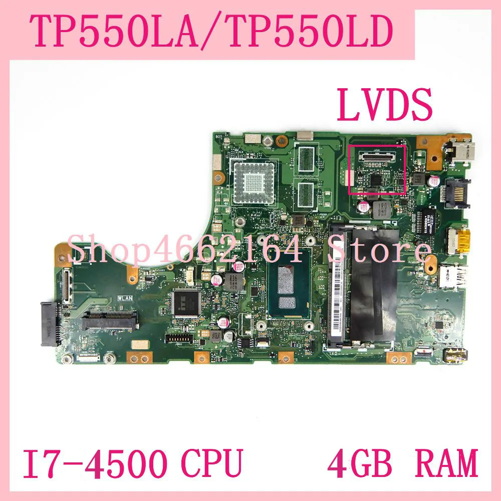 TP550LA plokštė I7-4500 CPU /GM / 4GB RAM mainboard ASUS TP550 TP550L TP550LD TP550LJ TP550LN nešiojamas plokštė Bandymo GERAI