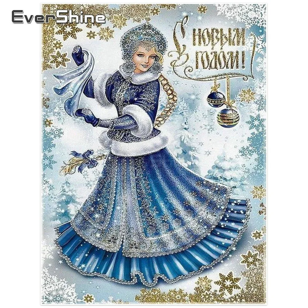 EverShine Nauja Siunta Diamond Siuvinėjimo Kalėdų Nuotraukas, Strazdų Diamond Tapyba Visą Gręžimo Turas Mergina Vadovas Pomėgiai