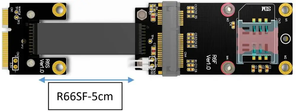 MPCIe mSATA extension adapter belaidžio ryšio kortelės pratęsimas ir mini PCI-e Paramos mSATA SSD pratęsimo, parama WIFI kortelės PCIe3.0