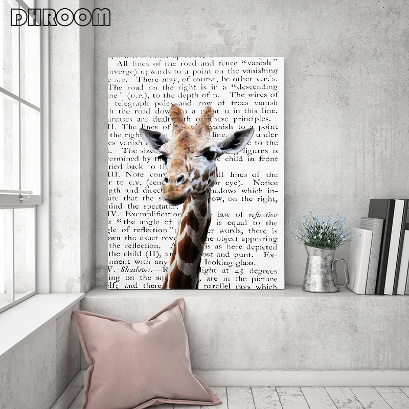 Žirafa Kramtomosios Gumos Plakatas Spaudinių Vaikų Darželio Sienos Meno Blush Pink Drobė Meno Tapybos Laikraštis Fono Sienos Nuotrauka Apdaila